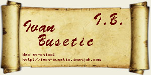 Ivan Bušetić vizit kartica